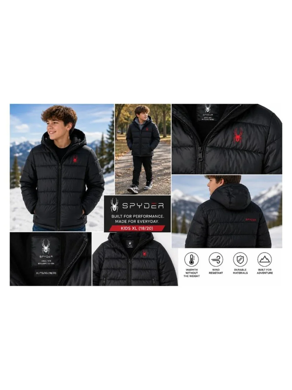 Spyder youth hooded